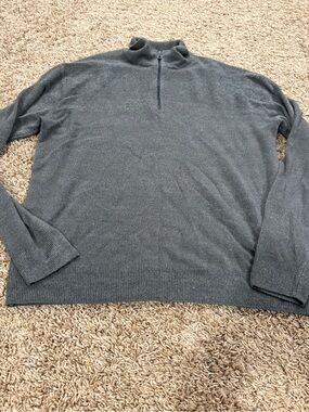 Weatherproof Gray 1/4 Zip Sweater Large
